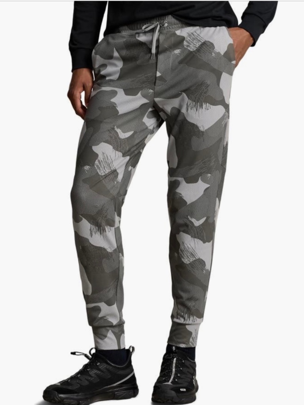 Polo Ralph Lauren Wrap Tech Jersey Athletic Joggers Peak Grey Rix Camo SZ XL